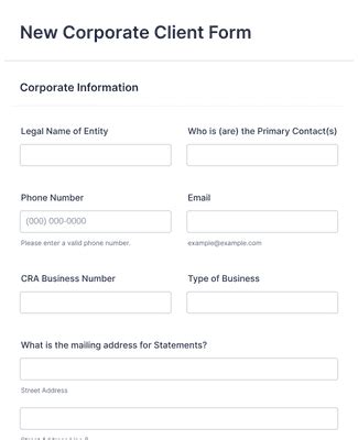 Business Client Assessment Form Template | Jotform