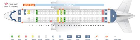 Seat Map and Seating Chart Boeing 737 800 Virgin Australia | Airbus, Seating plan, Seating charts