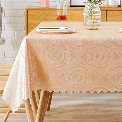 Rectangular Tablecloths Tablecloth Vinyl Oilcloth Picnic PVC Wipeable ...