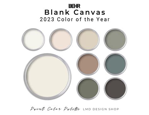 Behr 2023 Blank Canvas Paint Color Palette Whole Home Paint Colors - Etsy