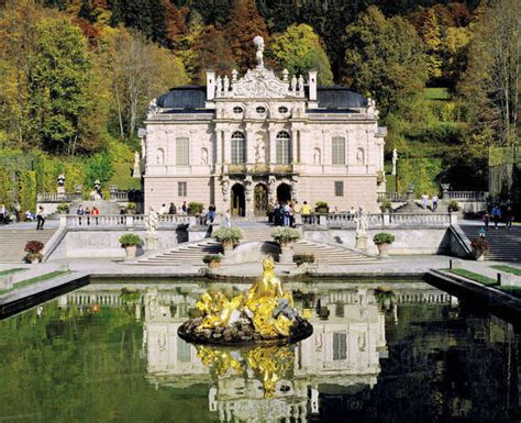 Germany, Bavaria, Linderhof Castle. Linderhof is one of three castles built by King Ludwig II in ...