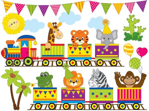 Zoo Train Clipart Digital Vector Zoo Train Zoo Animals - Etsy Australia