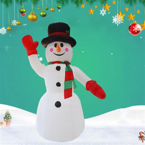 [Zeberdany] 2.4M Inflatable Christmas Snowman Model Christmas Garden Inflatable Toys Xmas ...