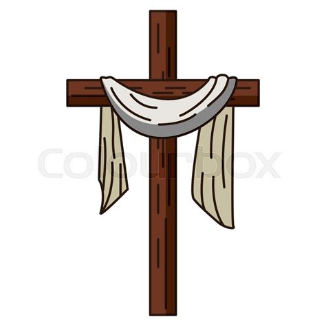 Christian cross with cloth symbol ... | Stock vector | Colourbox