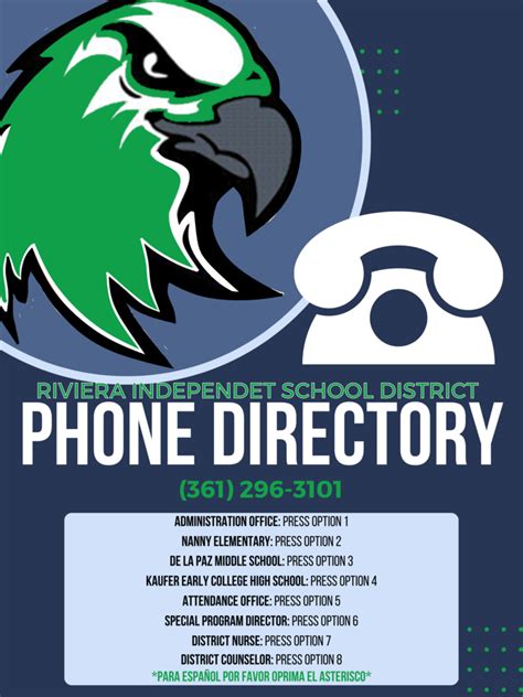 Riviera ISD Phone Directory Update | Riviera Independent School District