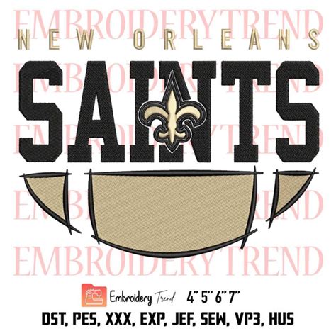 New Orleans Saints Embroidery, NFL Embroidery, American Football ...