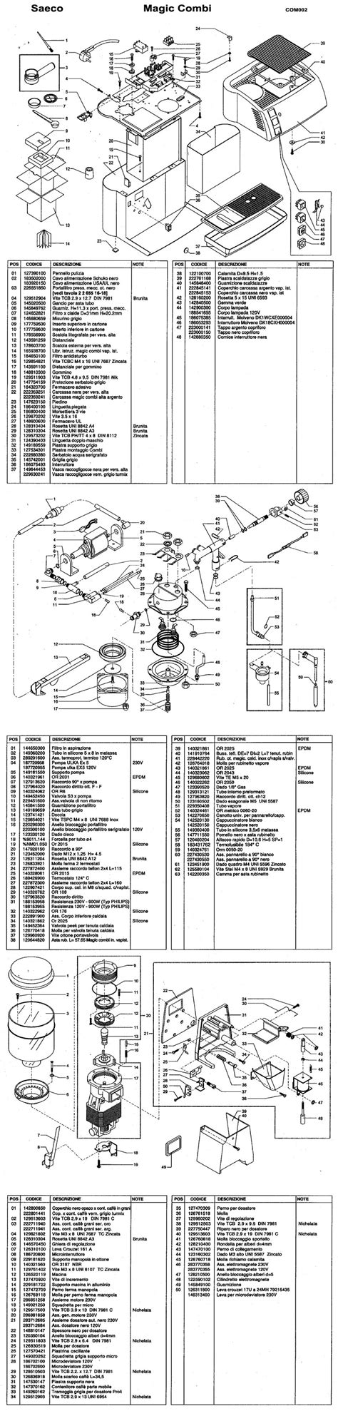 Saeco Magic Cap. Combi spare parts