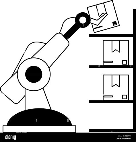 Robot arm loading box Stock Vector Image & Art - Alamy