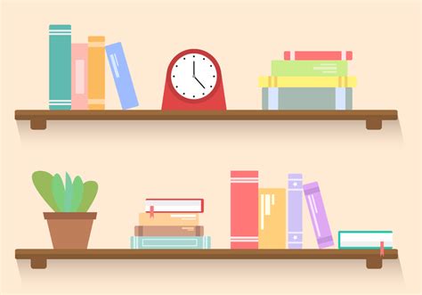 Bookshelf Vector - Download Free Vector Art, Stock Graphics & Images