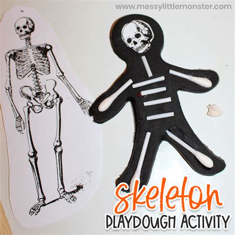 Playdough Skeleton Activity for Kids - Messy Little Monster