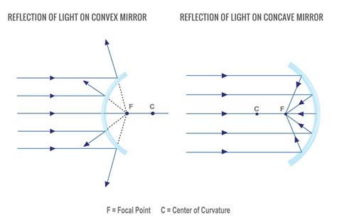 Reflection of light on concave mirror and Convex mirror 21669327 Vector Art at Vecteezy