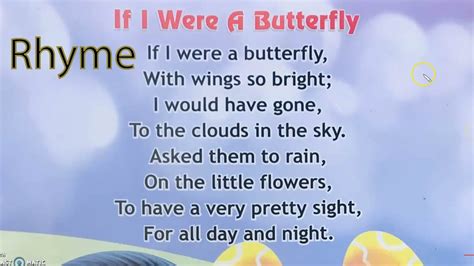 If I Were A Butterfly |Rhyme | class-1 |UKG|LKG|KG - YouTube