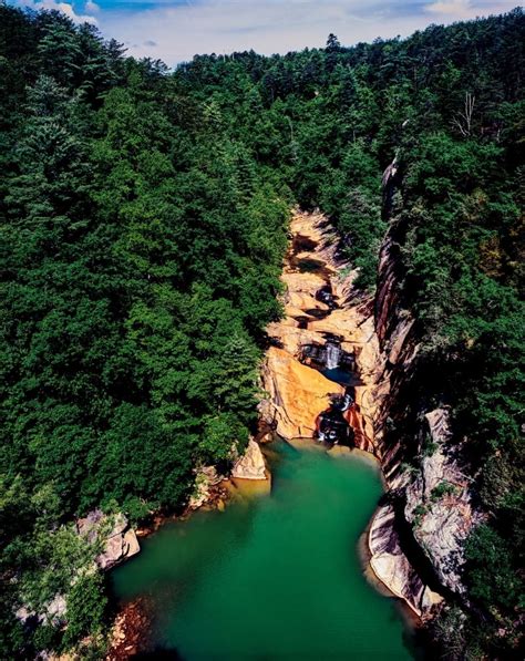 High angle view of the Tallulah Gorge Tallulah River Tallulah Gorge ...