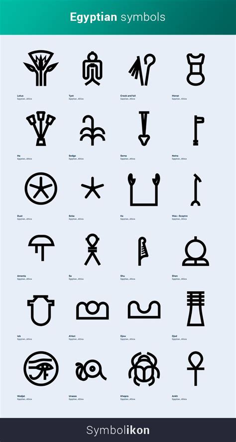 the egyptian symbols are shown in black and white