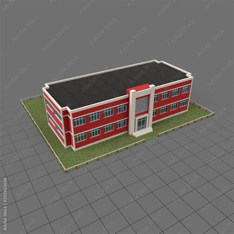 School building Stock 3D asset | Adobe Stock