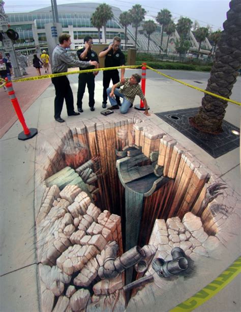 wordlessTech | Optical illusion 3D street art