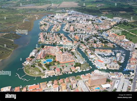 MARINA (aerial view). Roses, Costa Brava, Catalonia, Spain Stock Photo - Alamy