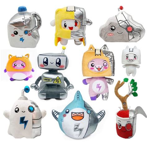 Lankybox Cyborg Plush With LED Lights Canny Milky Rocky Ghosty Robot ...