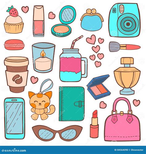 Cute Hipster Stickers Patch Vector Illustration. Stock Vector - Illustration of badges, perfume ...