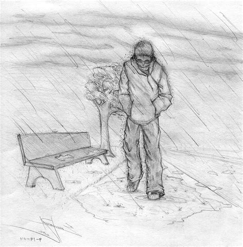 Wallpaper Sketch Pic Sad Drawing Alone Boy Wallpaper - Alone Boy Sad Pencil Drawing (#763756 ...