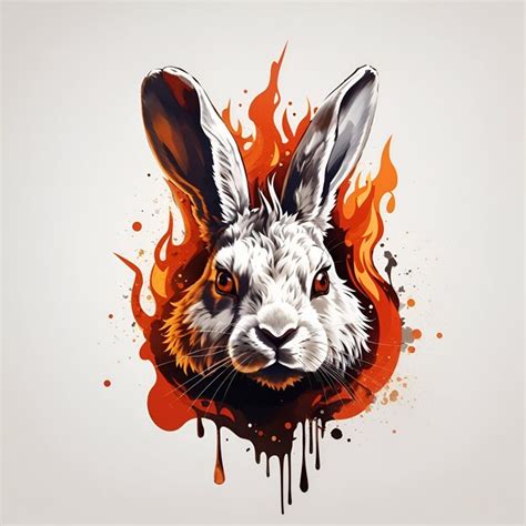 Premium AI Image | A majestic colorful rabbit head mascot logo with splash design generated by AI