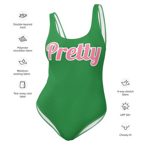 Pretty Green One-piece Swimsuit - Etsy