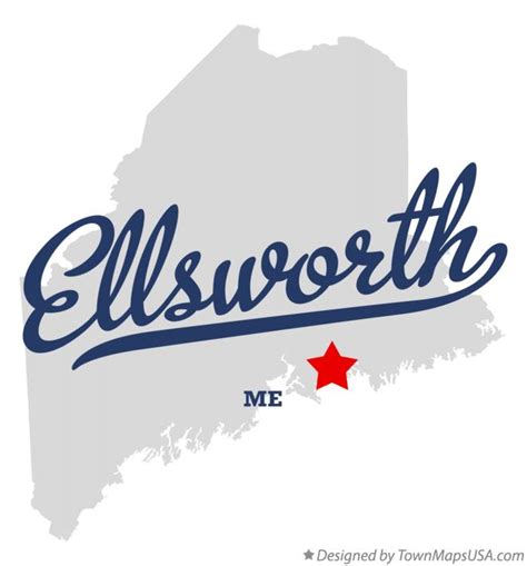 Map of Ellsworth, ME, Maine