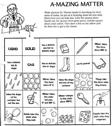 Grade 3 Solid Liquid Gas Worksheet