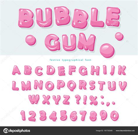 Bubble gum font design. Sweet ABC letters and numbers. Stock Vector Image by ©cutelittlethings ...