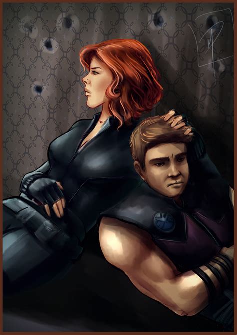 Clint & Natasha - Hawkeye & Black Widow Fan Art (31473177) - Fanpop