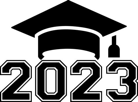 2023 Graduation Cap SVG Class of 2023 black and white design template ...