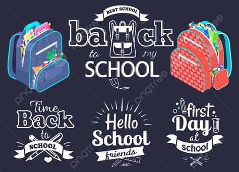 Back To Schools Vector Hd PNG Images, Back To School Concept, Vector, Set, Poster PNG Image For ...