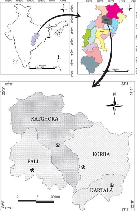 Figure1 -Location of Chhattisgarh in India & Korba in C.G. | Download ...