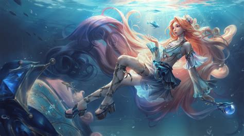 If Ocean Song Seraphine Prestige Splash art had the same hair color as the model! : r/SeraphineMains