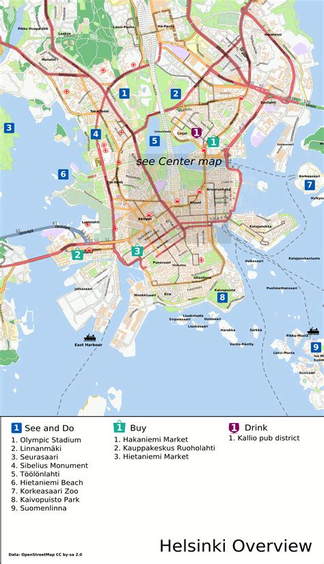 Helsinki Overview Map - MapSof.net