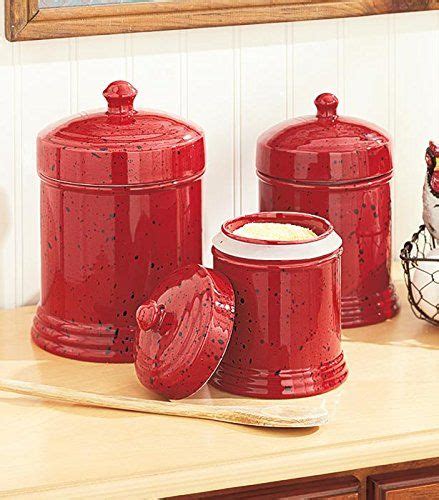 Ceramic Canister Sets For Kitchen Red : Drake Design Ceramic Canister Set, 10/11 and 12-Inch ...