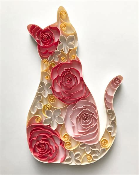 Cat Quilling Template, Quilling Patterns, Quilling Template Patterns, Quilling Flowers, Quilling ...