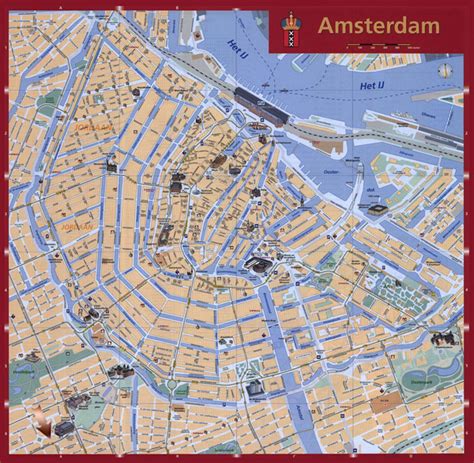 Detailed tourist map of Amsterdam city. Amsterdam city detailed tourist map | Vidiani.com | Maps ...