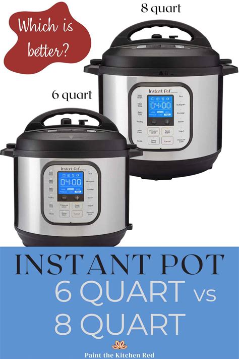 Instant Pot 6 Quart vs 8 Quart: Which is Better? - Paint The Kitchen Red