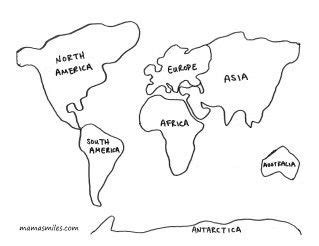 World Map Template | World map template, World map outline, Kids world map