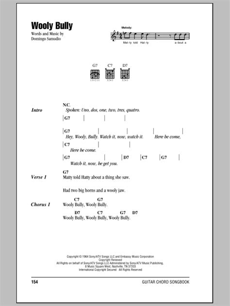 Wooly Bully by Sam The Sham & The Pharaohs - Guitar Chords/Lyrics ...