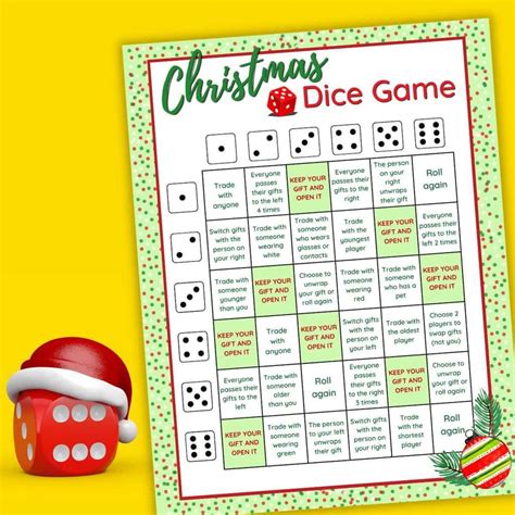 The Christmas Dice Game - A Fun Gift Exchange Printable Game!