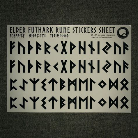 Elder Futhark Stickers sheet A4 size - STICKERS – TORVENIUS