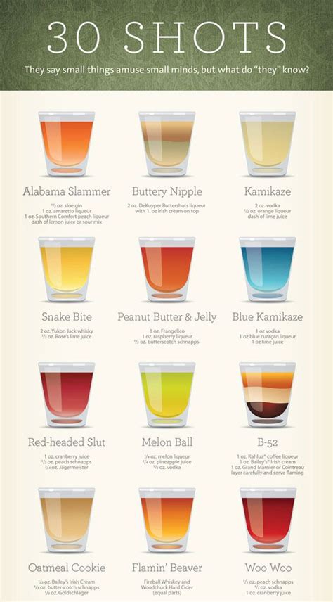 30 Different Kinds Of Shots - Infographic