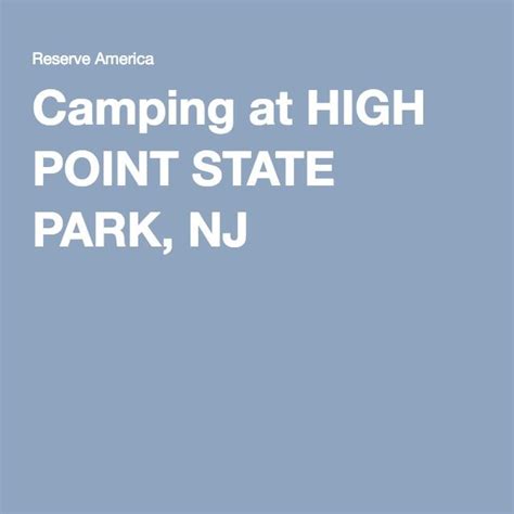 HIGH POINT STATE PARK, NJ | State parks, Camping, Park