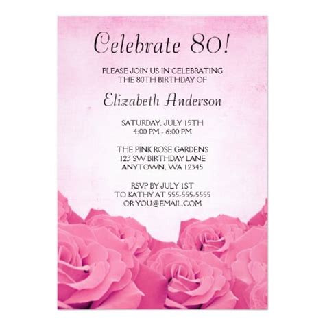 Free Printable 80th Birthday Invitations - Drevio : Free And Printable Custom Invitation Templates