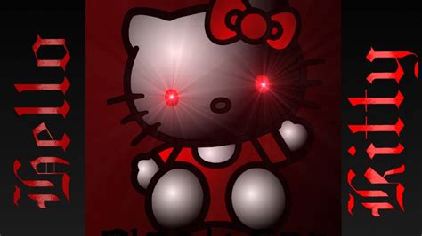 Download Black Hello Kitty With Red Eyes Wallpaper | Wallpapers.com