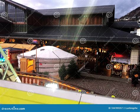 2017 Nov 24 Montreux Swiss - View of Christmas Market in Montreux ...