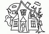 Free Cartoon Haunted House Coloring Page Download  sketch template