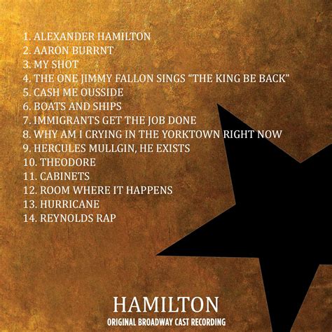 I had my girlfriend guess Hamilton songs and made a cover for it : hamiltonmusical